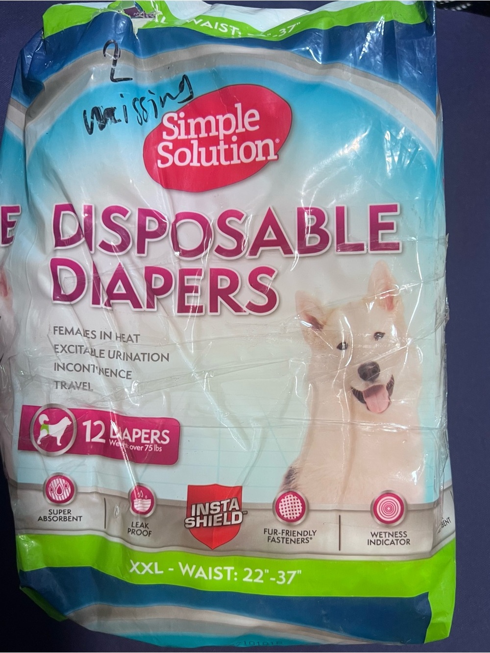 Simple Solution Disposable Dog Diapers for Female Dogs